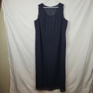 Oblique Womens Black Sleeveless Round Neck Knee Length Shift Dress Size 24